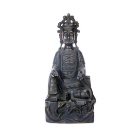 A BRONZE FIGURE OF GUANYIN