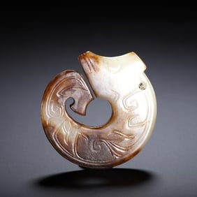 A JADE DRAGON PLAQUE