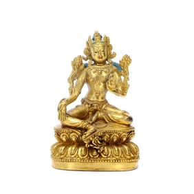 A GILT-BRONZE FIGURE OF BUDDHA