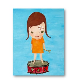 A ACRYLIC PAINTING ON CANVAS WITH THE MARK OF YOSHITOMO NARA