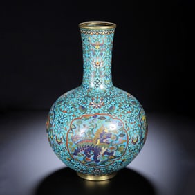 A CLOISONNÉ GLOBULAR VASE
