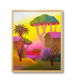 AN OIL PAINTIN ON CANVAS WITH THE MARK OF SALVO