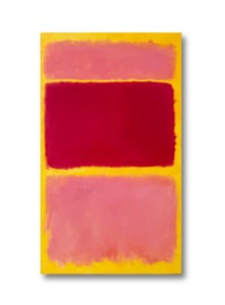 AN OIL PAINTIN ON CANVAS WITH THE MARK OF MARK ROTHKO