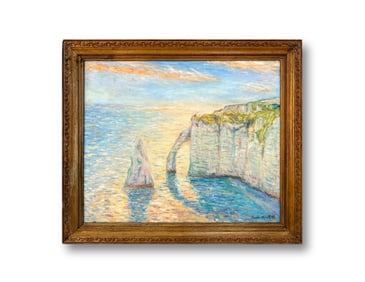 AN OIL PAINTIN ON CANVAS WITH THE MARK OF CLAUDE MONET