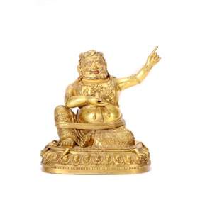 A GILT-BRONZE FIGURE OF GREAT ACHIEVEMENT ARHAT