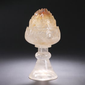 A CRYSTAL INCENSE BURNER