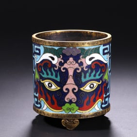 A GILT-BRONZE CLOISONNÉ CENSER