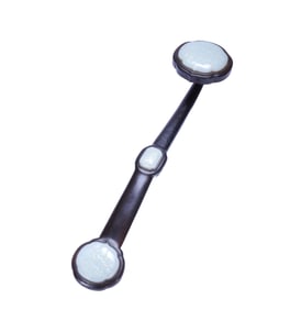 A ZITAN WOOD THREE-JADE-INLAID RUYI SCEPTER