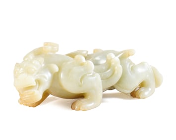 A HETIAN JADE AUSPICIOUS BEAST