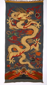 A KESI GOLD-THREAD DRAGON EMBROIDERY FRAGMENT