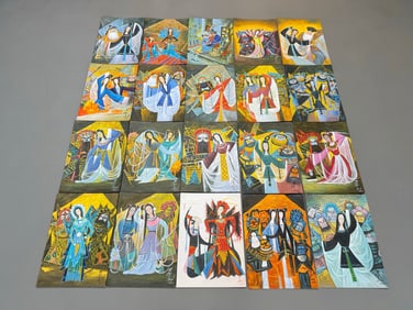 OIL PAINTINS ON PAPER WITH THE MARK OF LIN FENGMIAN