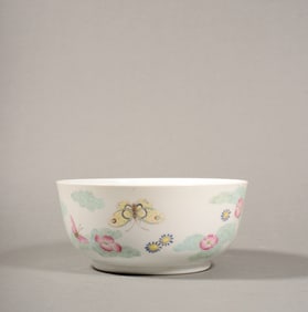 A FAMILLE ROSE BUTTERFLY BOWL