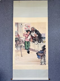 A CHINESE HAND PAINTING WITH THE MARK OF LIU WENXI