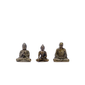 A SET OF BRONZE BUDDHA STATUES