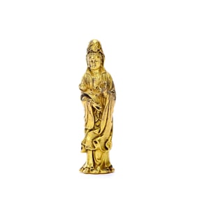 A GILT-BRONZE FIGURE OF GUANYIN