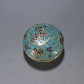 Bronze Cloisonne Carved Grapes Pattern Lid Box