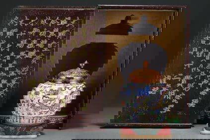 Doucai Dragon Pattern Porcelain Lid Pot