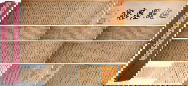 Chinese Writing Calligraphy Hand Scroll,Su Shi Mark