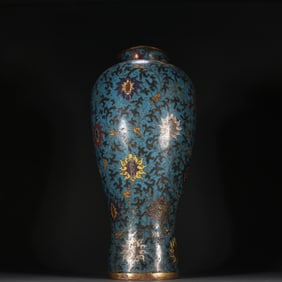 Bronze Cloisonne Carved Flower Pattern Vase
