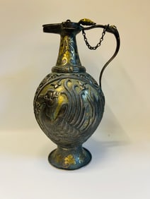 Gilt Silver Carved Beast Pattern Pot