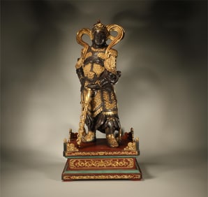 Agarwood Gold Drawing Carved Veda Figure