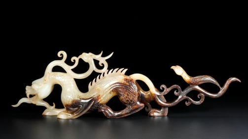 Jade Carved Dragon Shape Figure