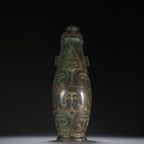 Chinese Bronze Carved Phoenix Pattern Vase