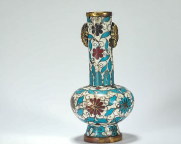 Bronze Cloisonne Carved Flower Pattern Vase