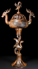 Jade Carved Bird Shape Incense Burner