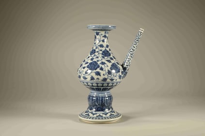 Blue and White Flower Pattern Porcelain Pot