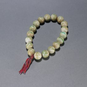 Jadeite Bead Eighteen Praying Bead Bracelet