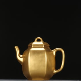 Gold Glazed Porcelain Teapot