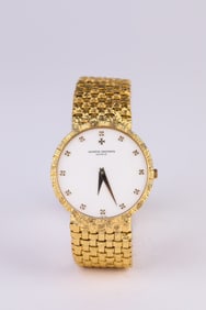 A Vacheron Constantin 18k Gold Diamond-Set Mechanical Watch