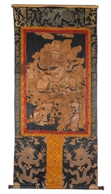 An Embroidered Thangka of Heavenly King