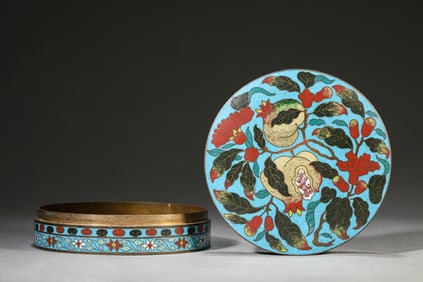 A Cloisonné Enamel 'Many Sons' Covered Box