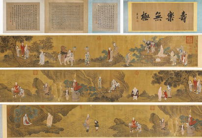 Qian Xuan (1235-1305), attributed to, Arhat Narrative Handscroll