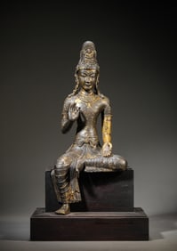 A Gilt-Bronze Seated Figure of Avalokiteshvara