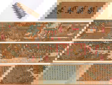 Qiu Ying (1494-1552), attributed to, Bestowing a Pear Handscroll