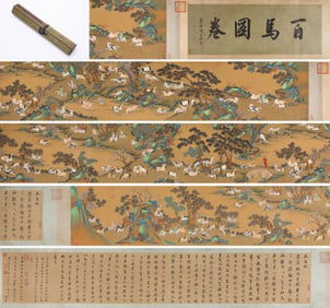 Zhao Mengfu (1254-1322), attributed to, Hundred Horses Handscroll