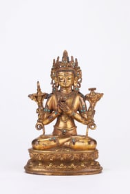 A Gilt-Bronze Figure of Manjushri