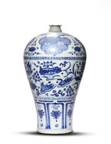 A Blue and White 'Mandarin Ducks' Meiping