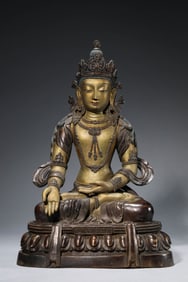 A Lacquered Bronze Figure of Buddha