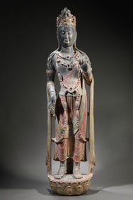 A Stone Standing Figure of Guanyin