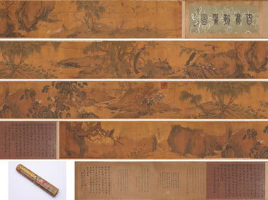 Su Hanchen (act. 12th century), attributed to, Hundred Birds Paying Homage to Phoenix Handscroll