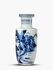 A Blue and White 'Landscape-and-Figure' Vase