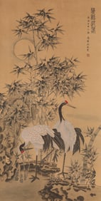 Shen Quan (1682-1760), attributed to, Bamboo and Cranes