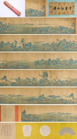 Wang Ximeng (1096-1119), attributed to, A Thousand Li of Rivers and Mountains Handscroll
