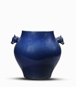 A Blue-Glazed 'Deer-Head' Zun