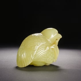 Jade Carved Quail Shape Ornament