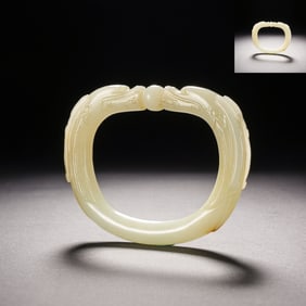 Jade Carved Dragon Shape Bangle
